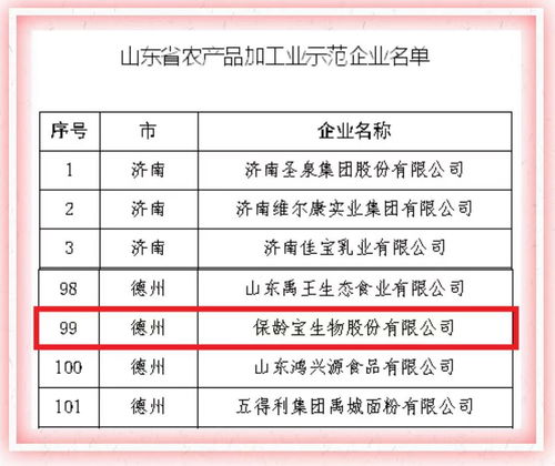 保齡寶榮獲山東省農(nóng)產(chǎn)品加工業(yè)示范企業(yè)稱號，推動初級農(nóng)產(chǎn)品網(wǎng)上銷售新突破